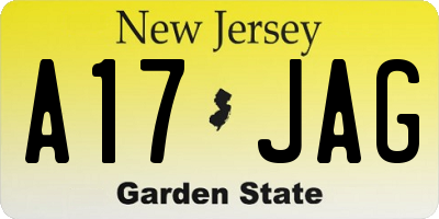 NJ license plate A17JAG