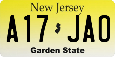 NJ license plate A17JAO