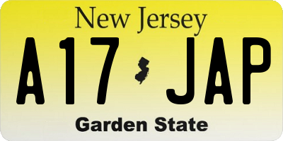 NJ license plate A17JAP