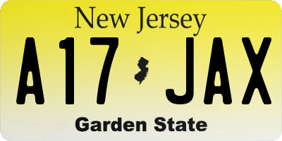 NJ license plate A17JAX