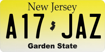 NJ license plate A17JAZ