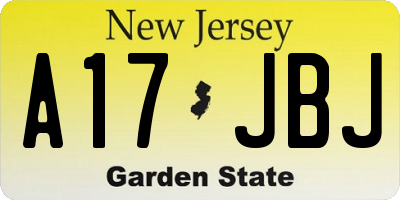 NJ license plate A17JBJ