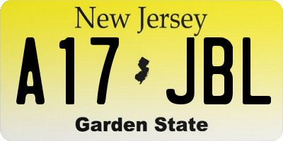 NJ license plate A17JBL