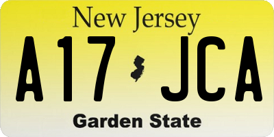 NJ license plate A17JCA
