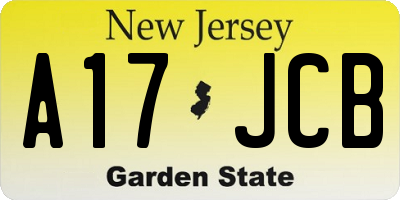 NJ license plate A17JCB