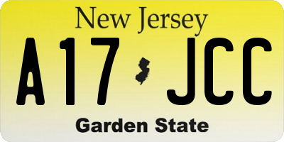 NJ license plate A17JCC