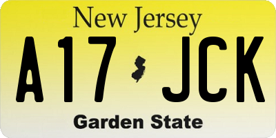 NJ license plate A17JCK