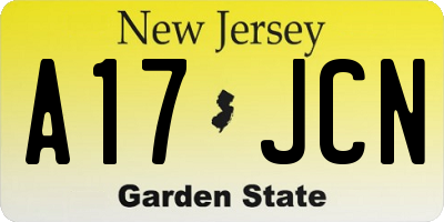 NJ license plate A17JCN