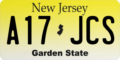 NJ license plate A17JCS