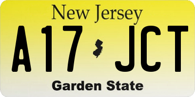 NJ license plate A17JCT