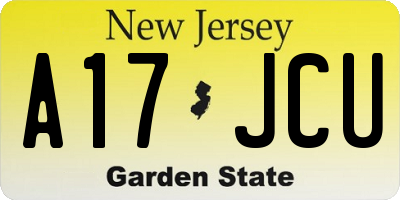 NJ license plate A17JCU
