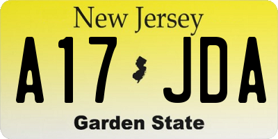 NJ license plate A17JDA