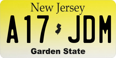 NJ license plate A17JDM