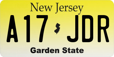 NJ license plate A17JDR