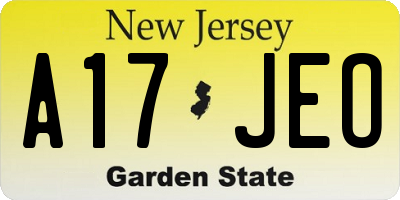 NJ license plate A17JEO