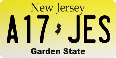 NJ license plate A17JES