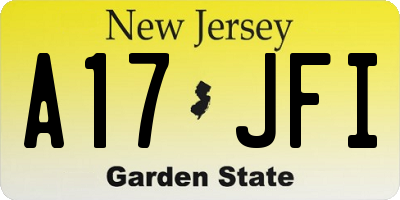NJ license plate A17JFI