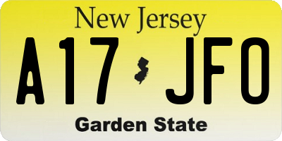 NJ license plate A17JFO