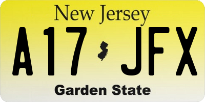 NJ license plate A17JFX