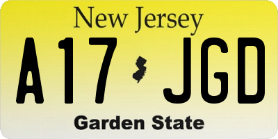 NJ license plate A17JGD