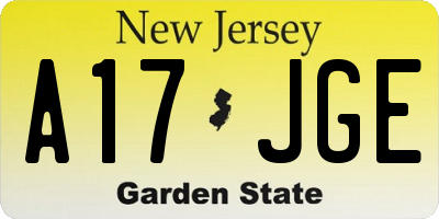 NJ license plate A17JGE