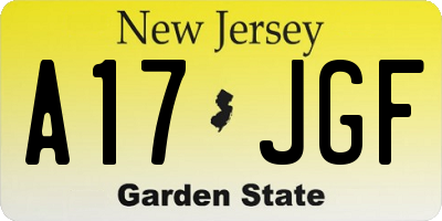NJ license plate A17JGF