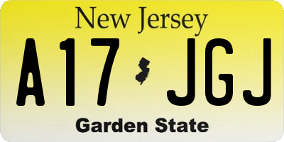 NJ license plate A17JGJ