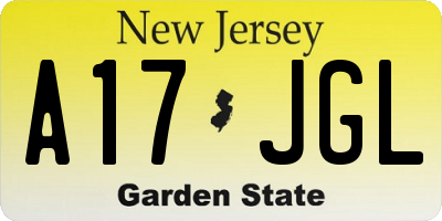 NJ license plate A17JGL