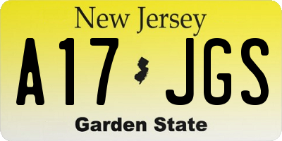 NJ license plate A17JGS