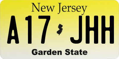 NJ license plate A17JHH