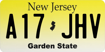 NJ license plate A17JHV