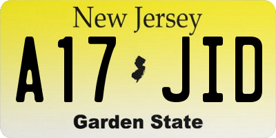 NJ license plate A17JID