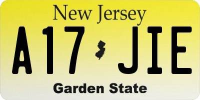 NJ license plate A17JIE
