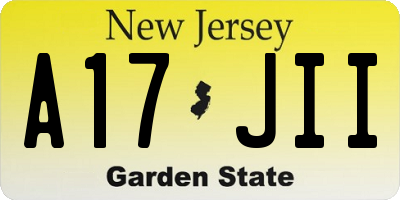 NJ license plate A17JII