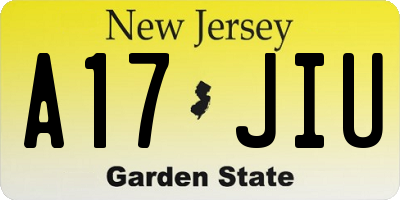 NJ license plate A17JIU