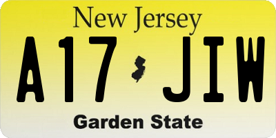 NJ license plate A17JIW