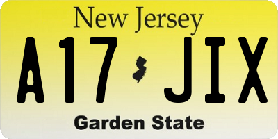 NJ license plate A17JIX