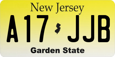 NJ license plate A17JJB