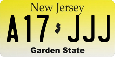 NJ license plate A17JJJ