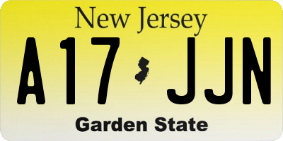 NJ license plate A17JJN