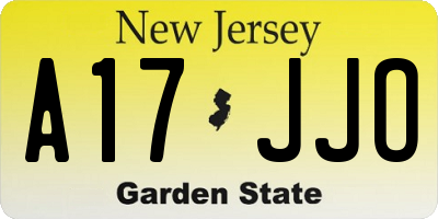 NJ license plate A17JJO