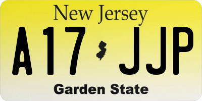 NJ license plate A17JJP