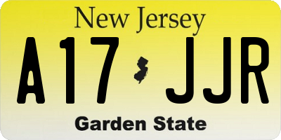 NJ license plate A17JJR