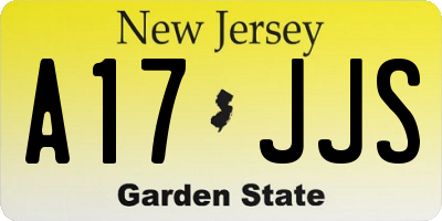 NJ license plate A17JJS