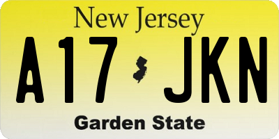 NJ license plate A17JKN