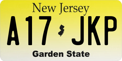 NJ license plate A17JKP