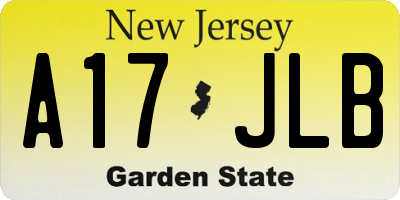 NJ license plate A17JLB