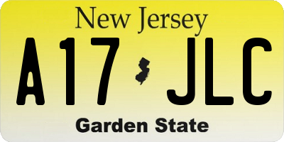 NJ license plate A17JLC