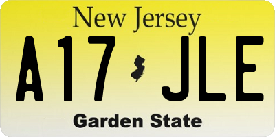 NJ license plate A17JLE