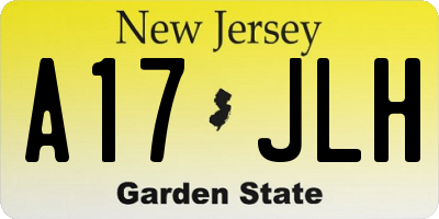 NJ license plate A17JLH